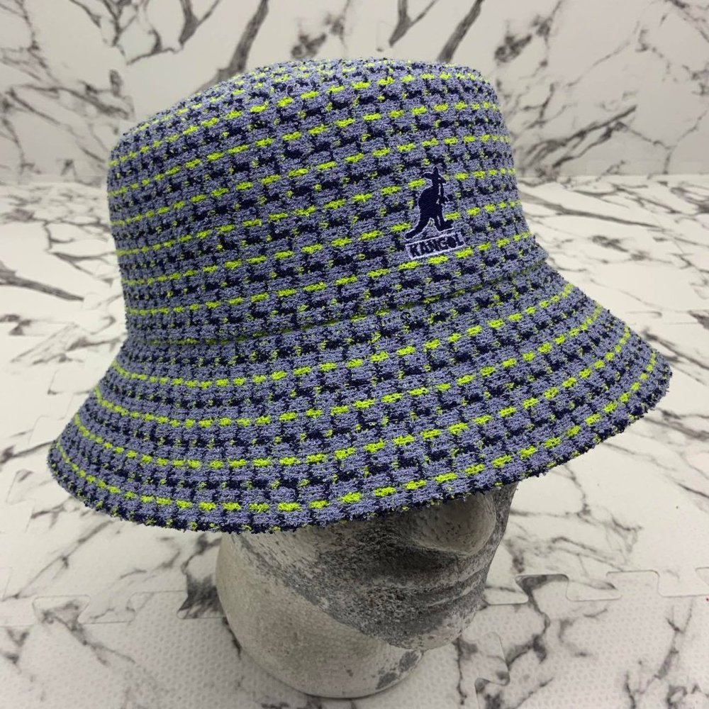 Men’s Kangol Lilac | Black | Green Maze Jacquard Bucket Hat NWT